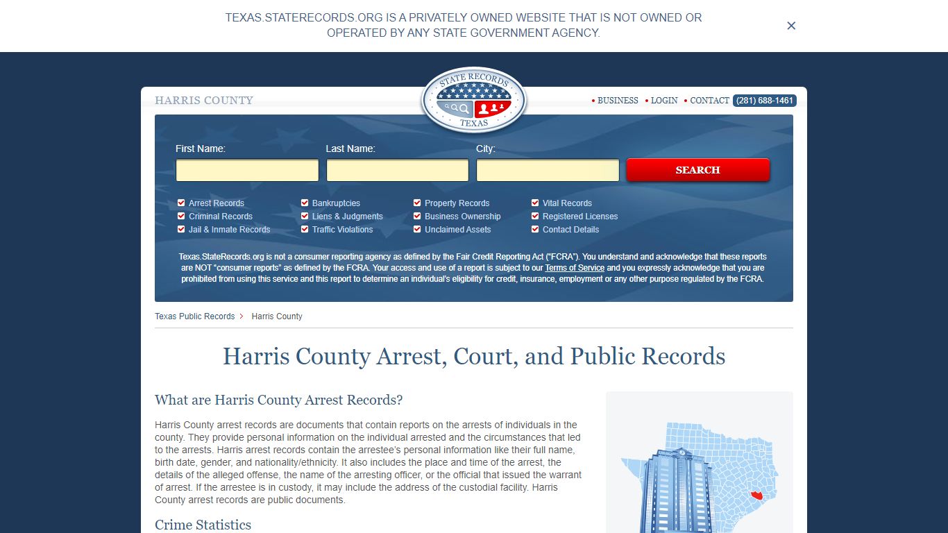 Harris County Arrest, Court, and Public Records